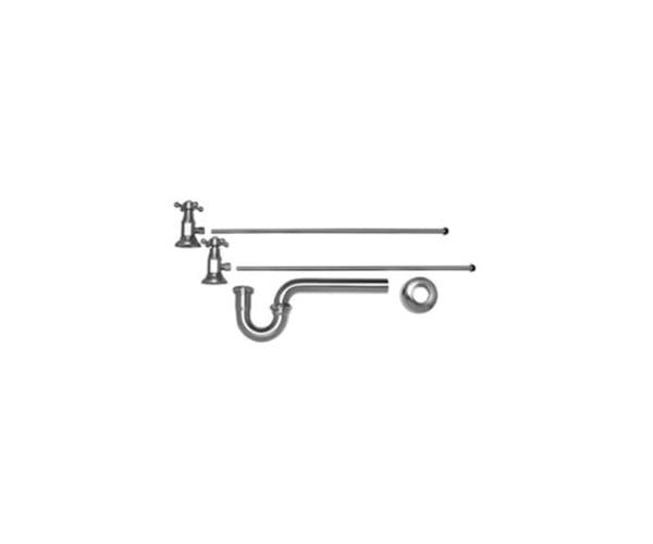 Mountain Plumbing - Lavatory Supply Kit - Brass Deluxe Cross Handle with 1/4 Turn Ceramic Disc Cartridge Valve (MT4004X-NL) - Angle, P-Trap 1-1/4 Inch