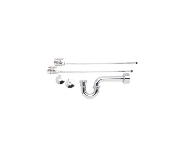 Mountain Plumbing - Lavatory Supply Kit - Brass Oval Handle with 1/4 Turn Ball Valve (MT410-NL) - Straight, P-Trap 1-1/4 Inch