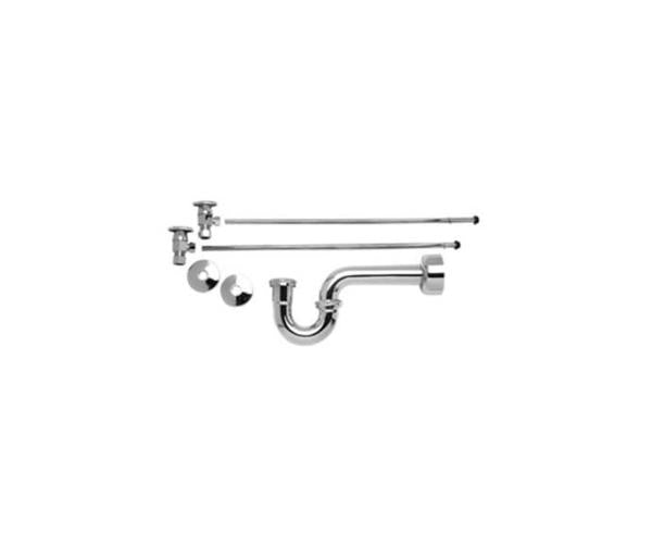 Mountain Plumbing - Lavatory Supply Kit - Brass Oval Handle with 1/4 Turn Ceramic Disc Cartridge Valve (MT6003-NL) - Angle, P-Trap 1-1/2 Inch