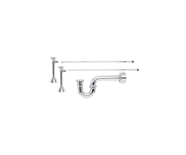 Mountain Plumbing - Lavatory Supply Kit - Brass Oval Handle with 1/4 Turn Ball Valve (MT316-NL) - Angle Sweat, P-Trap 1-1/2 Inch
