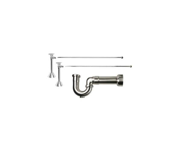 Mountain Plumbing - Lavatory Supply Kit - Brass Oval Handle with 1/4 Turn Ball Valve (MT316-NL) - Angle Sweat, Massachusetts P-Trap