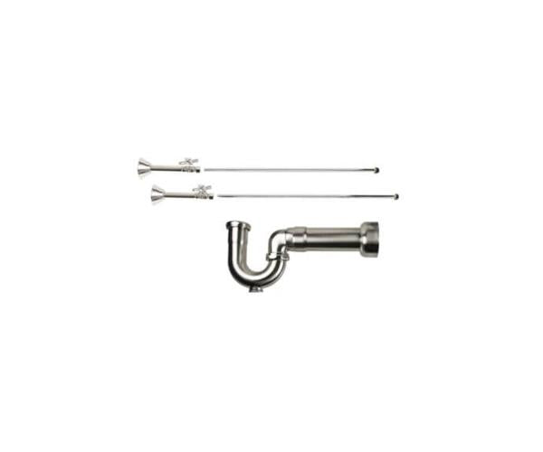 Mountain Plumbing - Lavatory Supply Kit - Brass Cross Handle with 1/4 Turn Ball Valve (MT631-NL) - Straight Sweat, Massachusetts P-Trap