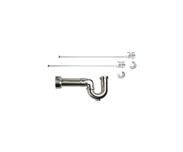 Mountain Plumbing - Lavatory Supply Kit - Brass Oval Handle with 1/4 Turn Ball Valve (MT410-NL) - Straight, Massachusetts P-Trap