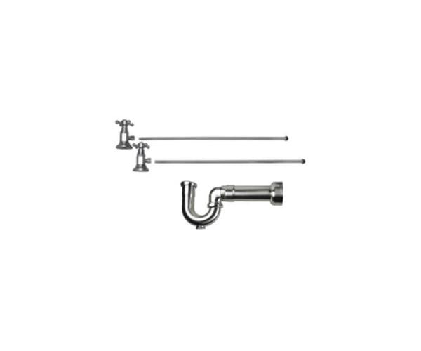 Mountain Plumbing - Lavatory Supply Kit - Brass Deluxe Cross Handle with 1/4 Turn Ceramic Disc Cartridge Valve (MT4004X-NL) - Angle, Massachusetts P-Trap