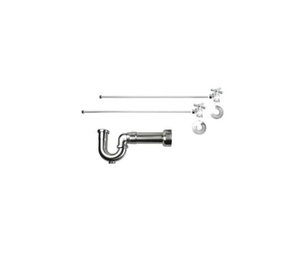 Mountain Plumbing - Lavatory Supply Kit - Brass Cross Handle with 1/4 Turn Ball Valve (MT621-NL) - Angle, Massachusetts P-Trap