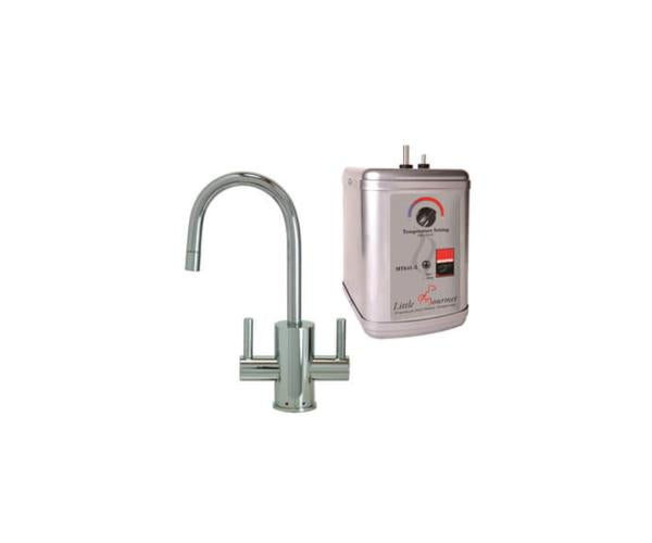 Mountain Plumbing - Hot & Cold Water Faucet with Contemporary Round Body & Handles & Little Gourmet® Premium Hot Water Tank