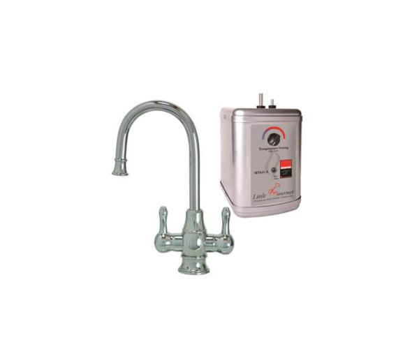 Mountain Plumbing - Hot & Cold Water Faucet with Traditional Curved Body & Curved Handles & Little Gourmet® Premium Hot Water Tank