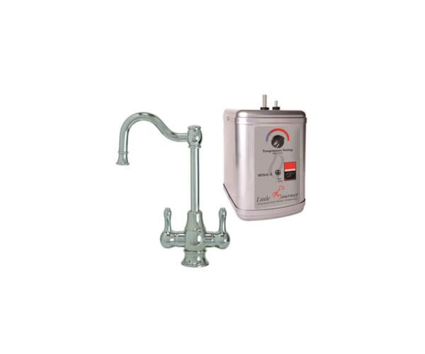 Mountain Plumbing - Hot & Cold Water Faucet with Traditional Double Curved Body & Curved Handles & Little Gourmet® Premium Hot Water Tank