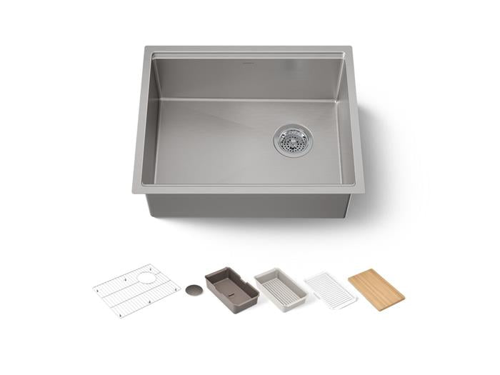 Kohler - Strive 23 Inch Undermount Single-Bowl Workstation Kitchen Sink With Accessories