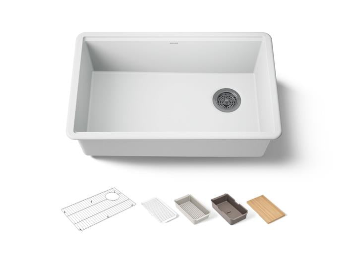Kohler - Billings 29-1/2 Inch Undermount Single-Bowl Workstation Kitchen Sink