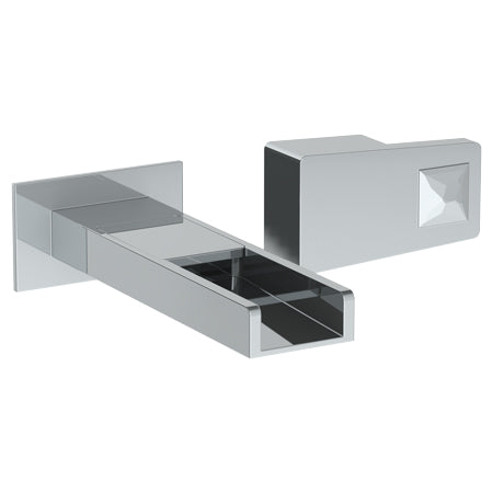Watermark - Edge Wall Mounted 2 Hole Waterfall Lavatory Set With 6 3/8 Inch OA Spout