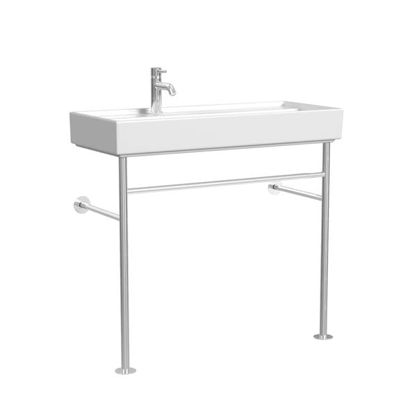 Cheviot - Integra Console Sink, White, Chrome, Single Hole Drilling