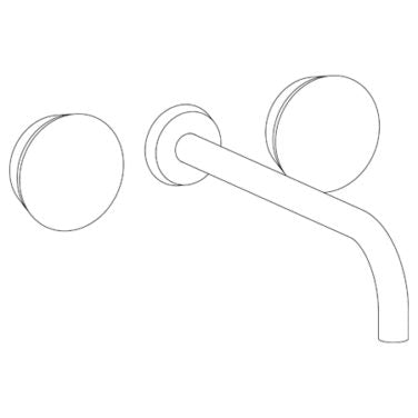 Watermark - Zen Wall Mounted 3 Hole Lavatory Set with 11 7/8 Inch spout