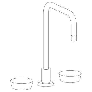 Watermark - Zen Deck Mounted 3 Hole Square Top Kitchen Faucet