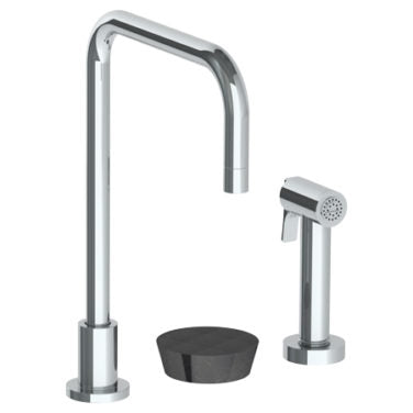 Watermark - Zen Deck Mounted 3 Hole Square Top Kitchen Set - Includes Side Spray