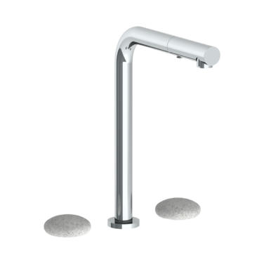 Watermark - Zen Deck Mounted 3 Hole Square Top Kitchen Faucet with Pull Out Spray