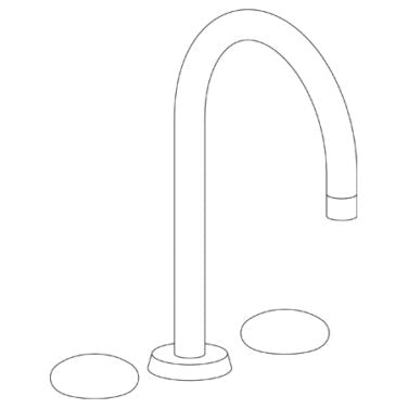 Watermark - Zen Deck Mounted 3 hole Gooseneck Bath set