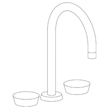 Watermark - Zen Deck Mounted 3 hole Gooseneck Bath set