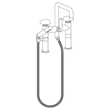 Watermark - Zen Deck Mounted Square Exposed Bath Set with Hand Shower