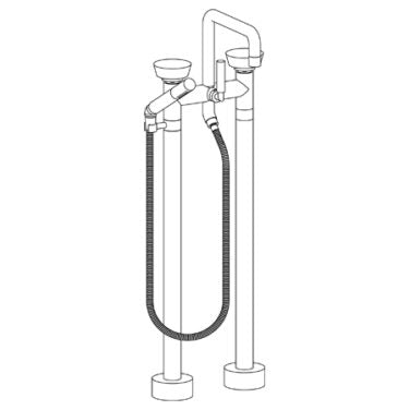 Watermark - Zen Floor Standing Square Bath set with Slim Hand Shower