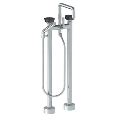 Watermark - Zen Floor Standing Square Bath set with Slim Hand Shower