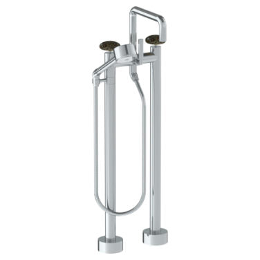Watermark - Zen Floor Standing Square Bath set with Volume Hand Shower