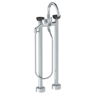 Watermark - Zen Floor Standing Gooseneck Bath Set with Volume Hand Shower
