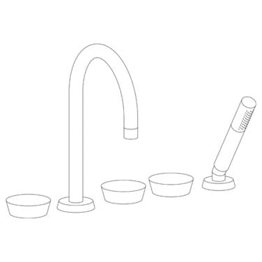 Watermark - Zen Deck Mounted 5 hole Gooseneck Bath set
