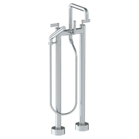 Watermark - Blue Floor Standing Bath Set With Slim Hand Shower