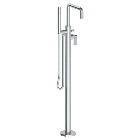 Watermark - Blue Single Hole Floor Standing Square Bath Set With Hand Shower