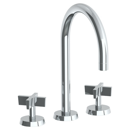Watermark - Blue Deck Mounted 3 Hole Gooseneck Bath Set