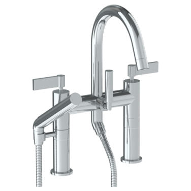 Watermark - Blue Deck Mounted Exposed Gooseneck Bath Set with Hand Shower