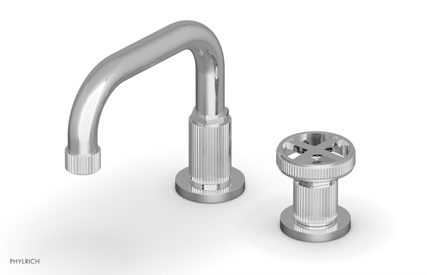 Phylrich - Dustrie Single Handle Faucet Low Square Spout Cross Handles - Grooved