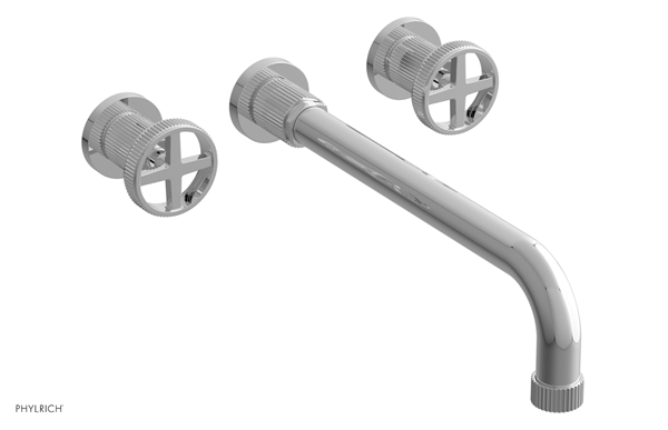 Phylrich - Dustrie Wall Tub Set 12 Inch Spout - Cross Handles Grooved
