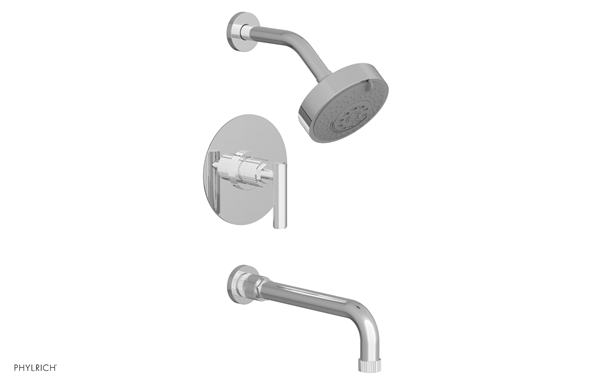Phylrich - Dustrie Pressure Balance Tub & Shower Set 10 Inch Spout - Lever Handle Grooved