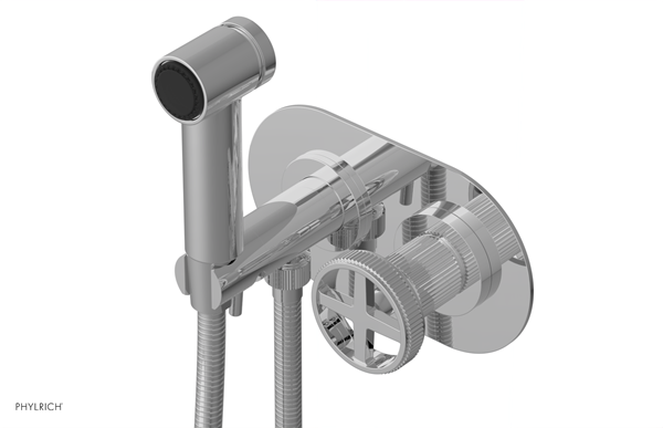 Phylrich - Dustrie Wall Mounted Bidet Set Cross Handle Grooved