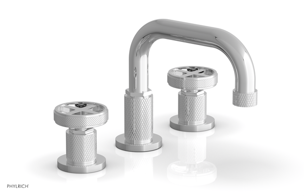 Phylrich - Dustrie Widespread Faucet Square Spout - Knurled Cross Handles