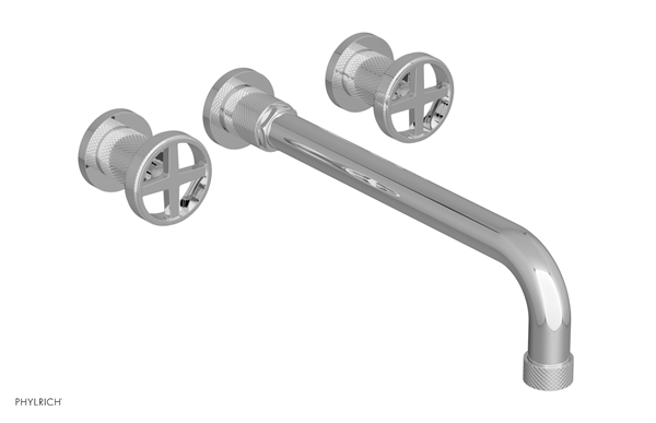 Phylrich - Dustrie Wall Tub Set 12 Inch Spout - Knurled Cross Handles