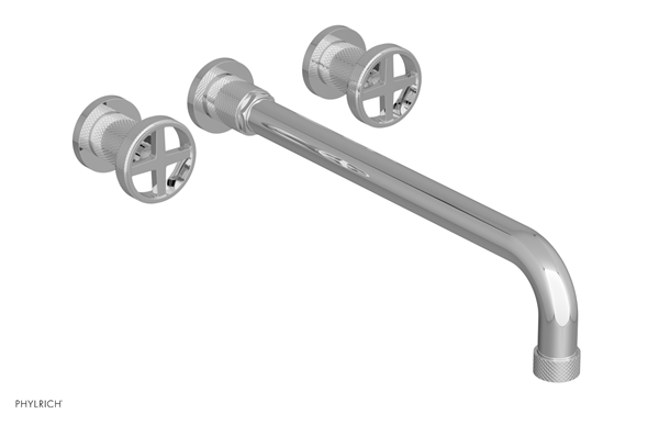 Phylrich - Dustrie Wall Tub Set 14 Inch Spout - Knurled Cross Handles