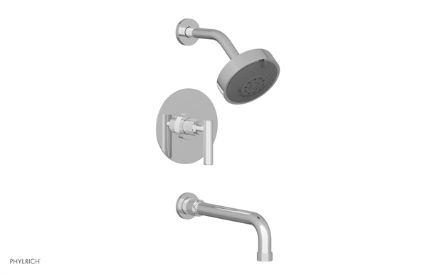 Phylrich - Dustrie Pressure Balance Tub & Shower Set 10 Inch Spout - Knurled Lever Handle