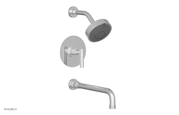 Phylrich - Dustrie Pressure Balance Tub & Shower Set 12 Inch Spout - Knurled Lever Handle