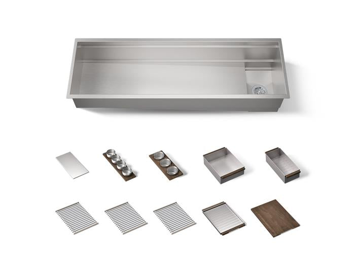 Kohler - Synthos 60 Sink With Walnut Accessory Bundle