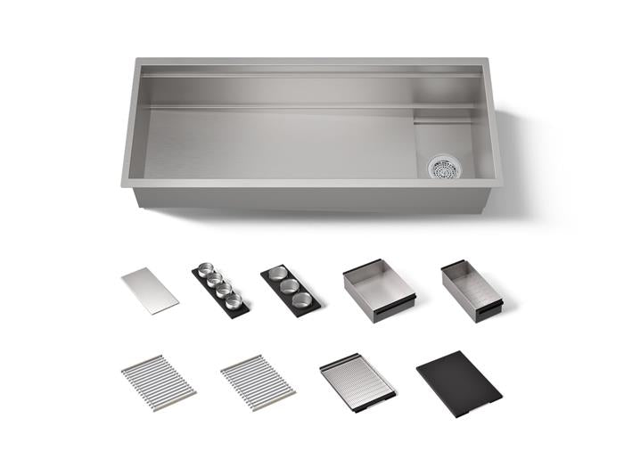 Kohler - Synthos 48 Sink With Matte Black Accessory Bundle