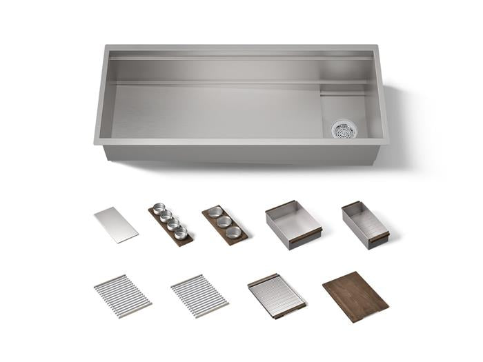 Kohler - Synthos 48 Sink With Walnut Accessory Bundle