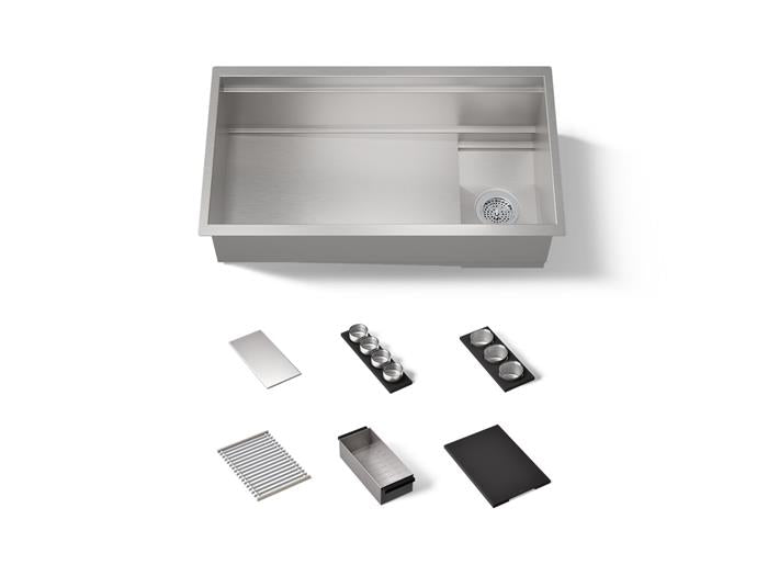 Kohler - Synthos 36 Sink With Matte Black Accessory Bundle