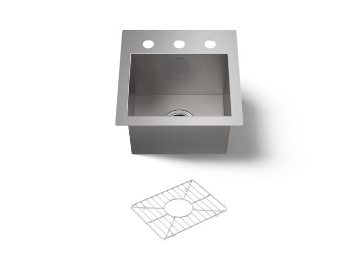 Kohler - Vault 15 Inch Top-/Undermount Bar Sink - 3-Hole