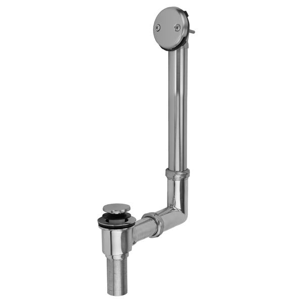 Jaclo - Brass Tub Drain Direct Outlet Toe Control with Faceplate (2 Hole) Tub Waste Fully Polished & Plated