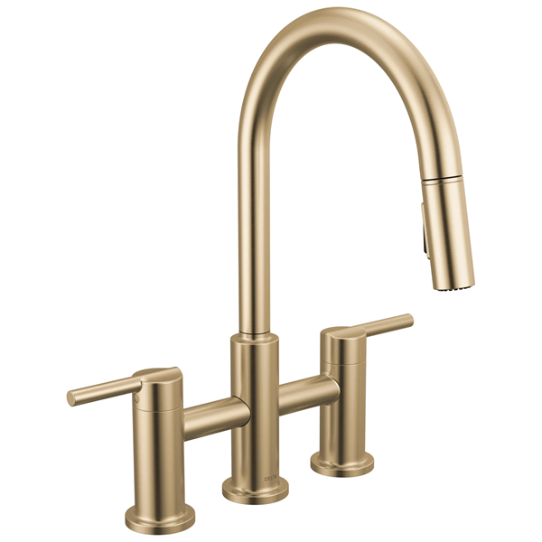 Delta - Nicoli Two Handle Pull-Down Bridge Kitchen Faucet