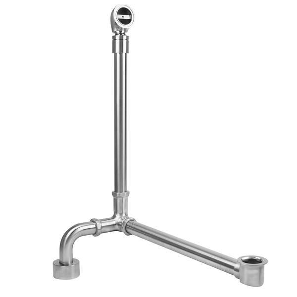 Jaclo - Brass Tub Drain Side Outlet w/ Pivot Neck Fully Polished & Plated Tub Waste