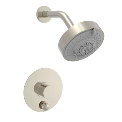 Phylrich - Basic II Pressure Balance Shower & Diverter Set (Less Spout) Smooth Handle Trim Only, Round Plate
